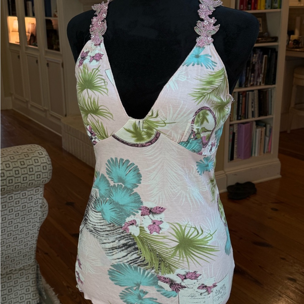 Vintage Halé Bob Floral Print Sleeveless Top